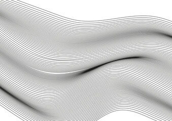 Organic wavy mesh structure with curved linear pattern isolated on empty background