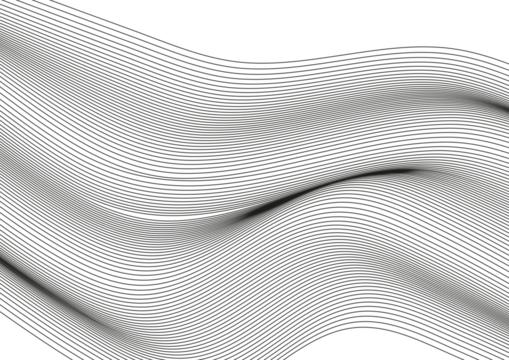 Organic wavy mesh structure with curved linear pattern isolated on empty background