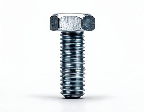 Silver Bolt Standing Against a Plain White Background