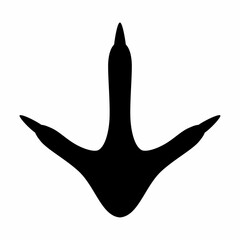 Chicken paw print silhouette image.
