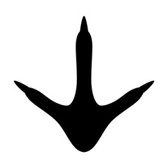 Chicken paw print silhouette. Vector image.
