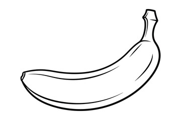 Vector art of banana illustration, a simple black and white drawing of a single banana
