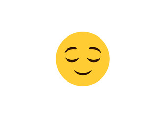 Fototapeta premium Serene yellow emoji with closed eyes and a gentle smile, representing peace and contentment