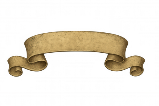 Old paper banner ribbon providing a vintage design element for announcement, celebration, or historical message