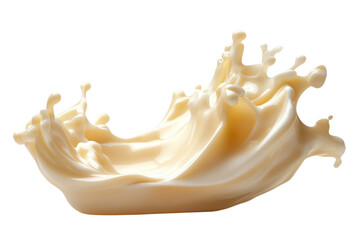 Creamy white liquid splash frozen in motion against a showcases dynamic fluid dynamics on transparent background