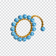This PNG highlights a gold chain bracelet adorned with blue beads, perfect for casual fashion promotions and jewelry catalogs.