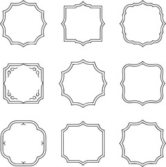 Fototapeta premium minimalist decorative square frame pack vintage border motifs for logos labels icons