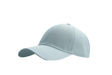 Fototapeta premium Light blue baseball cap mockup, front side view isolated on Transparent Background