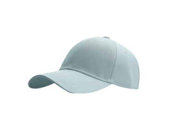 Light blue baseball cap perfect for sports fashion and casual wear designs mockup on transparent background
