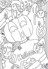 halloween coloring sheet scary version
