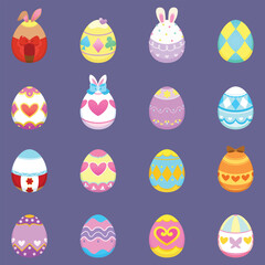 Hand drawn easter egg collection
