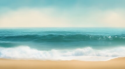 Tranquil ocean scene with blue water waves and sand background illustration