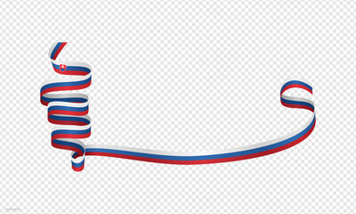 Wavy long slovakia flag on transparent background