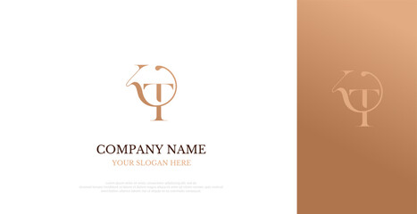 Initial KT Logo Design Elegant