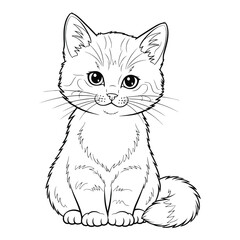 Vector art of cute kitten sitting