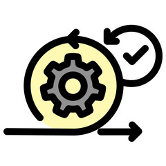 This icon represents the iterative nature of agile development- perfect for project management and scrum methodologies. It visually communicates continuous improvement and successful task completion.