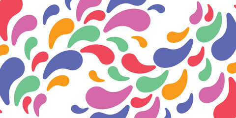 Background Splashes drop element shapes. Abstract seamless pattern geometric colorful banner
