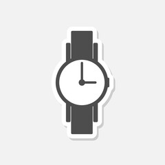 Wrist watch icon sign sticker isolated on gray background