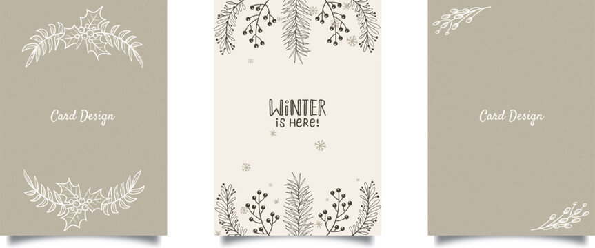 Minimalistic Christmas postcard vector 