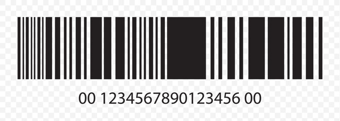 Set of barcode vector icon. Trendy bar code for web icon. Abstract barcode vector icon illustration. Bar code on Transparent Background. EPS 10.