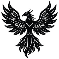 Obraz premium phoenix rising silhouette