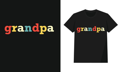Colorful Grandpa Retro Typography Vintage Father Gift Design