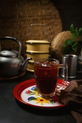 Thai Style Iced Black tea, ice black tea	