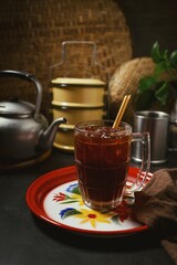Thai Style Iced Black tea, ice black tea	