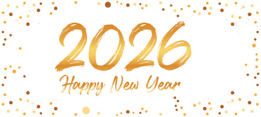Happy New Year 2026 greeting card Gold text Celebration background - Golden Firework and sparklers on with bokeh lights