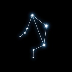 Libra constellation, dark background, for education, science