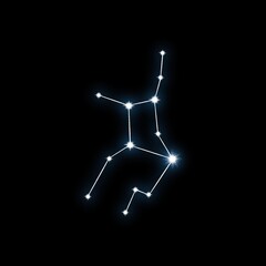 Virgo Constellation, zodiac sign on starry sky. Astrology, astronomy, horoscope, for science, education