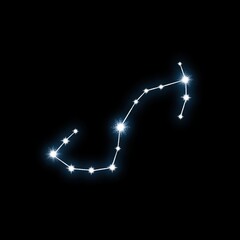 Scorpio Constellation, zodiac sign on starry sky. Astrology, astronomy, horoscope, for science, education