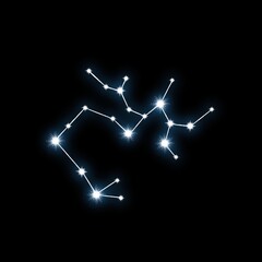 Sagittarius Constellation, zodiac sign on starry sky. Astrology, astronomy, horoscope, for science, education