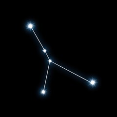 Cancer Constellation, zodiac sign on starry sky. Astrology, astronomy, horoscope, for science, education