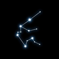 Aquarius Constellation, zodiac sign on starry sky. Astrology, astronomy, horoscope, for science, education
