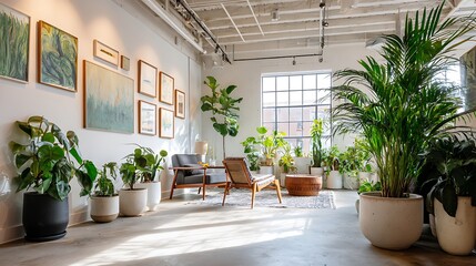 interior of a hotel room,with chair, beautiful apartmet,window,olant decoration and the beautiful luxury floor