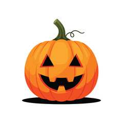 A carved Halloween pumpkin ready for trick or treaters on a spooky night.