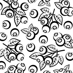 Blueberry background, pattern set. Collection icon blueberry. Vector