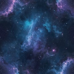 Obraz premium Cosmic Galaxy Nebula Pattern with Stars and Deep Space Clouds – Seamless Celestial Universe Design