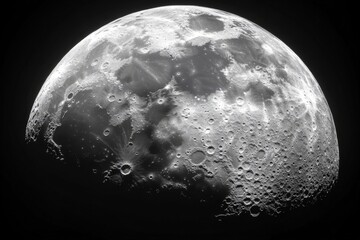 Detailed High Resolution Image of the Full Moon in Space