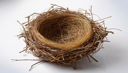 Empty Birds Nest Isolated On Transparent Background