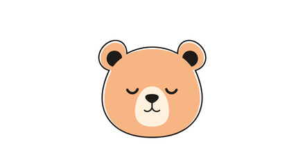 Obraz premium Cute sleeping teddy bear face with closed eyes and a gentle smile.
