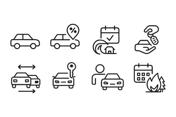Car Rental and Insurance Icons