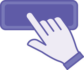 Colored Button Icon. Vector Illustration. Human Hand Pressing a Button on a Website. Loading Concept