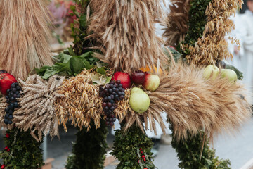 Harvest crown at harvest festival, tradition