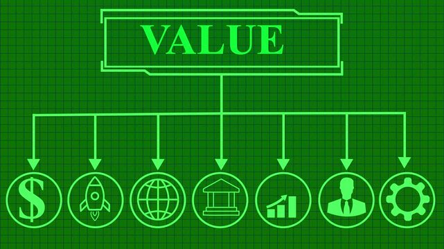 The concept of value through teamwork with gear icon.Visualizing the concept of value through teamwork and organizational collaboration 4k video,.