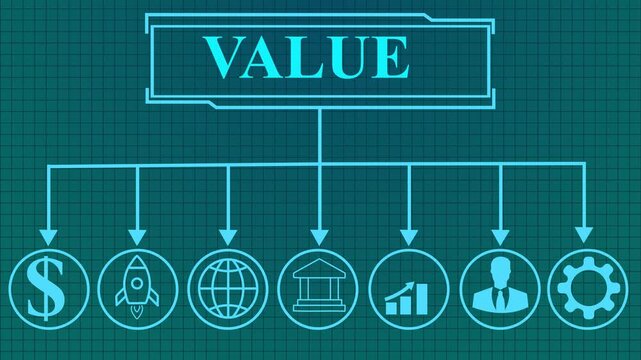The concept of value through teamwork with gear icon.Visualizing the concept of value through teamwork and organizational collaboration 4k video,.