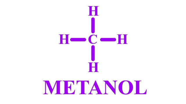 Methanol Molecule Structure on White Background 4k,