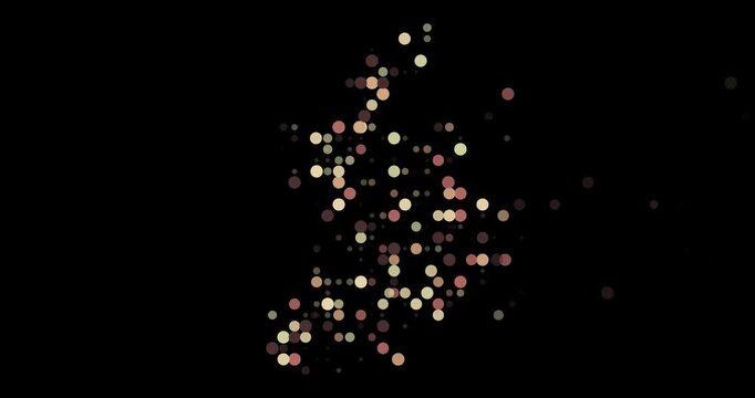 Flowing Circles Defining the Ireland Map Silhouette