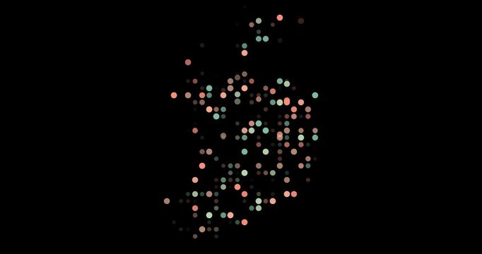 Generative Circles Forming the Ireland Map Silhouette